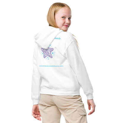 INADcure Miracle Purple Shooting Star Front and Back Youth heavy blend hoodie - Image 3