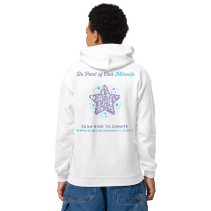 INADcure CUSTOM NAME Miracle Purple Shooting Star Front and Back Youth heavy blend hoodie - Image 4