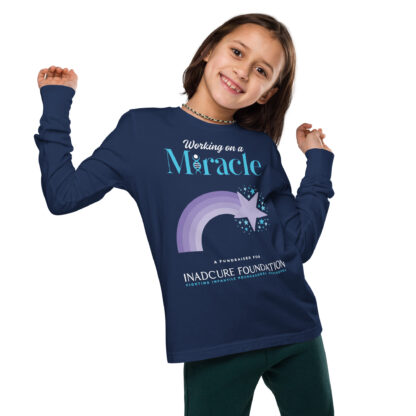 INADcure Miracle Purple Shooting Star Front and Back Youth long sleeve tee - Image 2