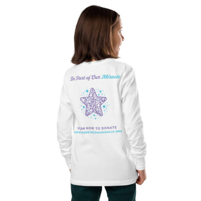 INADcure Miracle Purple Shooting Star Front and Back Youth long sleeve tee - Image 8