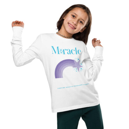 INADcure Miracle Purple Shooting Star Front and Back Youth long sleeve tee - Image 4