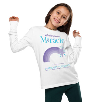 INADcure Miracle Purple Shooting Star Front and Back Youth long sleeve tee - Image 7