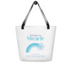 INADcure Miracle Blue Shooting Star Front and Back Print White Large Tote Bag