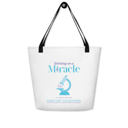 INADcure Miracle Blue Microscope Front and Back Print Large Tote Bag