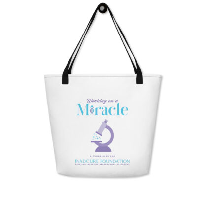 INADcure Miracle Purple Microscope Front and Back Print Large Tote Bag