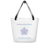 INADcure Miracle Blue Shooting Star Front and Back Print White Large Tote Bag - Image 4