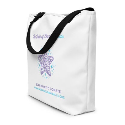 INADcure Miracle Purple Shooting Star Front and Back Print White Large Tote Bag - Image 2