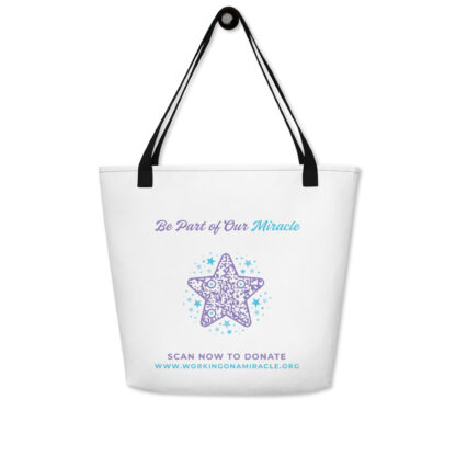 INADcure Miracle Purple Shooting Star Front and Back Print White Large Tote Bag - Image 4