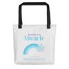 INADcure Miracle Blue Shooting Star Front and Back Print White Tote bag