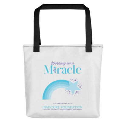 INADcure Miracle Blue Shooting Star Front and Back Print White Tote bag