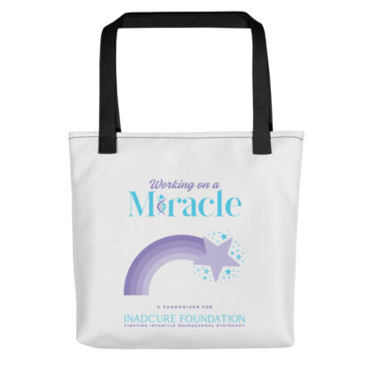 INADcure Miracle Purple Shooting Star Front and Back Print White Tote bag