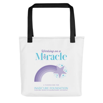 INADcure Miracle Purple Shooting Star Front and Back Print White Tote bag - Image 4