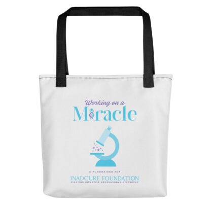 INADcure Miracle Blue Microscope Front and Back Print White Tote bag