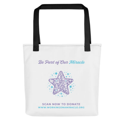 INADcure Miracle Purple Shooting Star Front and Back Print White Tote bag - Image 3