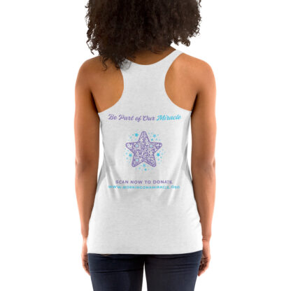 INADcure Miracle Blue Shooting Star Front and Back Women's Racerback Tank - Image 4