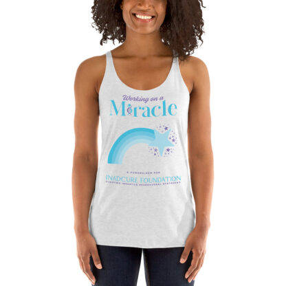 INADcure Miracle Blue Shooting Star Front and Back Women's Racerback Tank - Image 3