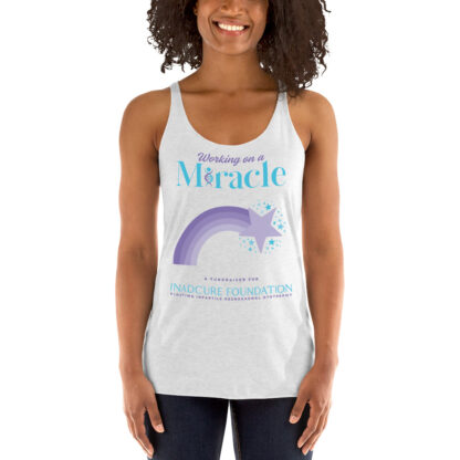 INADcure Miracle Purple Shooting Star Front and Back Women's Racerback Tank - Image 3