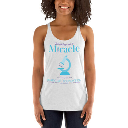 INADcure Miracle Blue Microscope Front and Back Women's Racerback Tank - Image 3