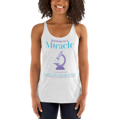 INADcure Miracle Purple Microscope Front and Back Women's Racerback Tank - Image 3