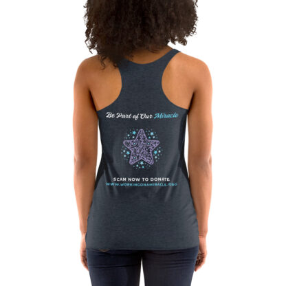 INADcure Miracle Blue Shooting Star Front and Back Women's Racerback Tank - Image 2