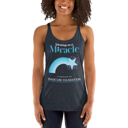 INADcure Miracle Blue Shooting Star Front and Back Women's Racerback Tank