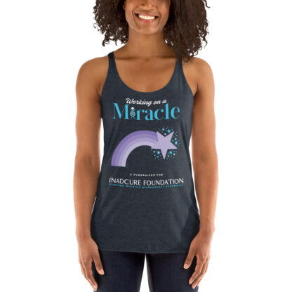 INADcure Miracle Purple Shooting Star Front and Back Women's Racerback Tank