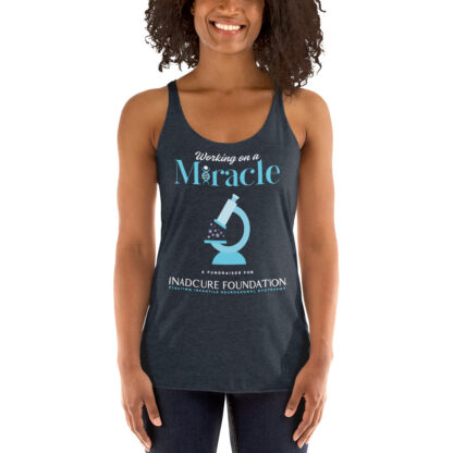 INADcure Miracle Blue Microscope Front and Back Women's Racerback Tank