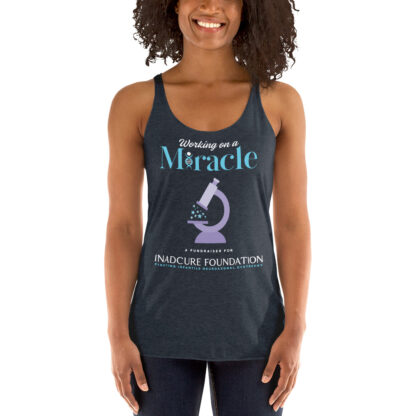 INADcure Miracle Purple Microscope Front and Back Women's Racerback Tank