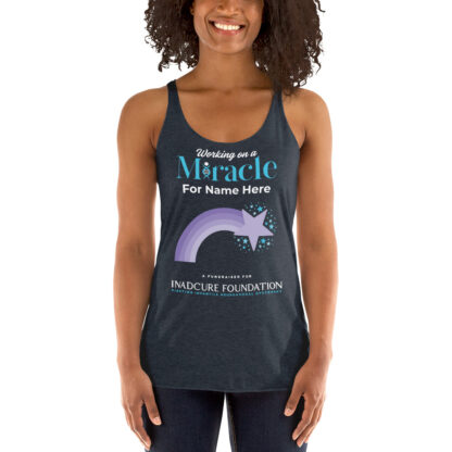 INADcure CUSTOM NAME Miracle Purple Shooting Star Front and Back Women's Racerback Tank