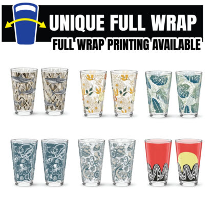 Custom Pint Glass Full Wrap Around Print