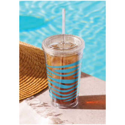 Custom Clear Tumbler with Straw