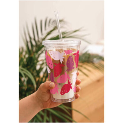 Custom Clear Tumbler with Straw