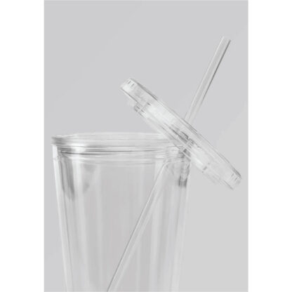 Custom Clear Tumbler with Straw