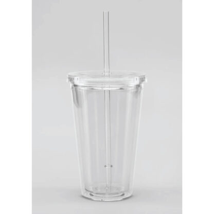 Custom Clear Tumbler with Straw